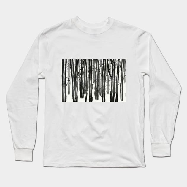 Winter forest landscape Long Sleeve T-Shirt by colorandcolor